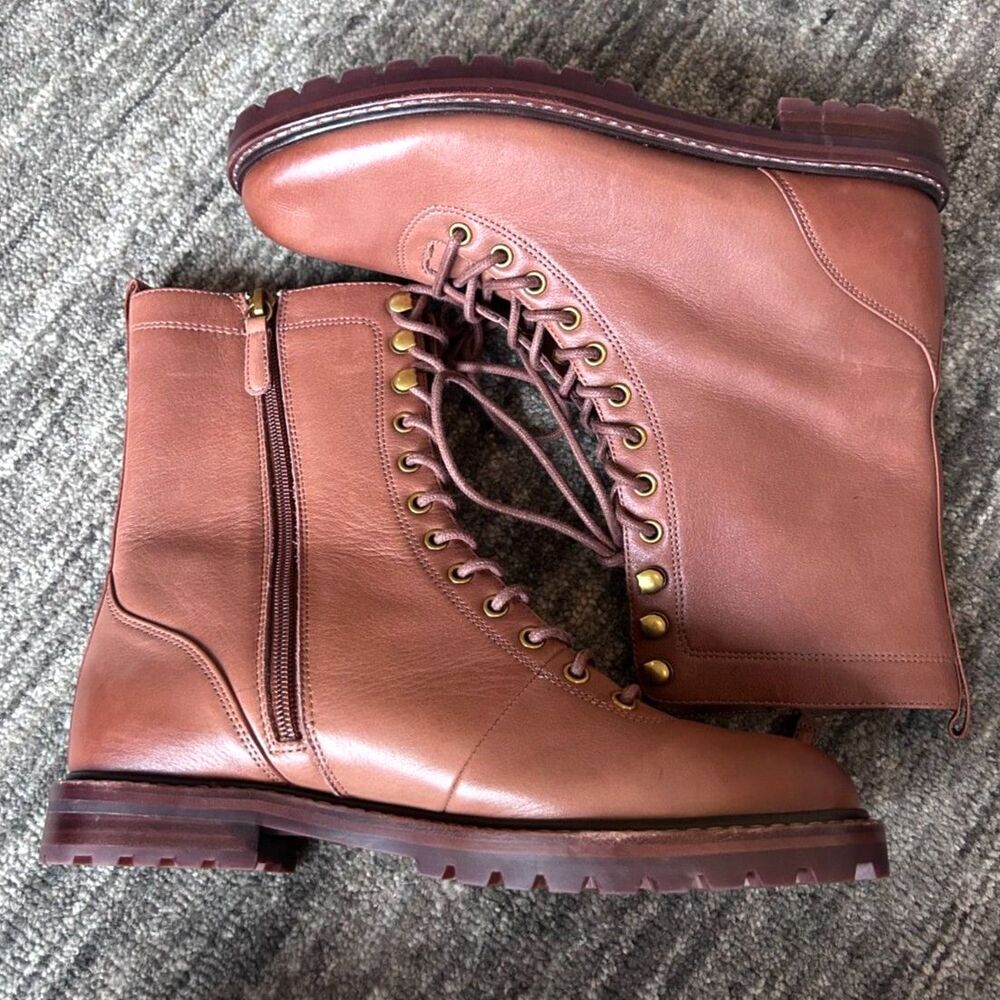 J. Crew Gwen Leather Lace Up Boots 7.5